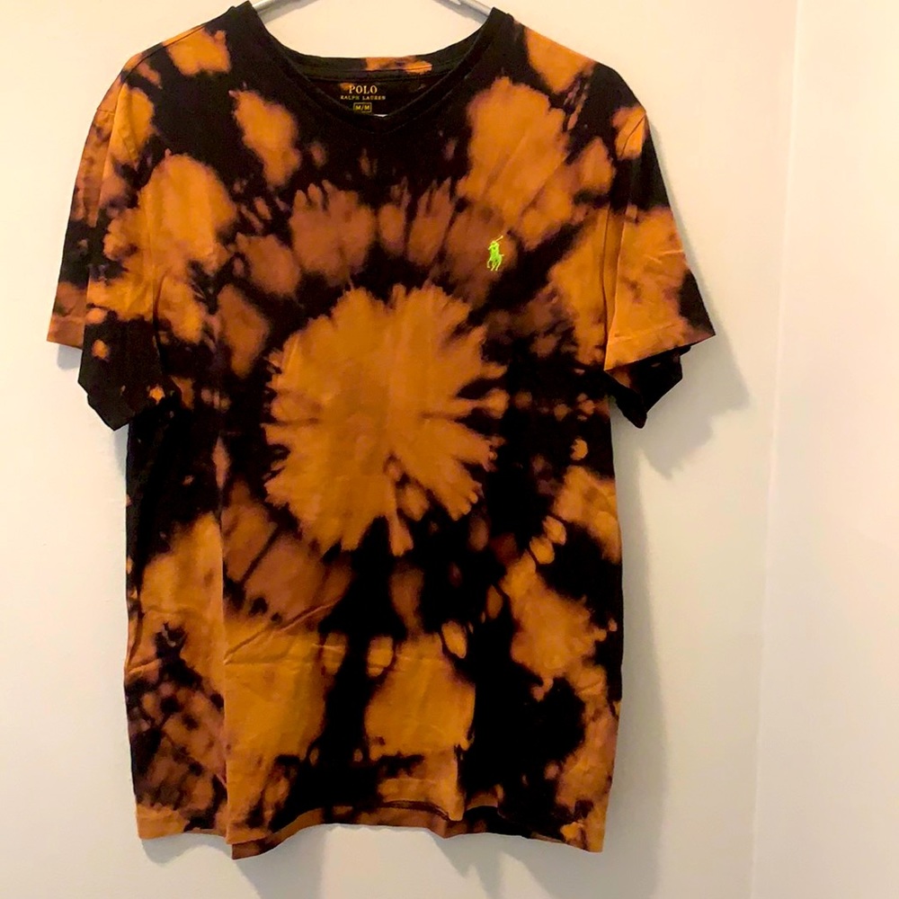 POLO by Ralph Lauren-Medium inverted tie-dye print T-shirt with POLO logo